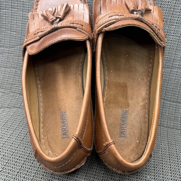 Jarman Mens Size 10 Brown Leather Moc Toe Tasseled Kiltie Loafers - Picture 4 of 8